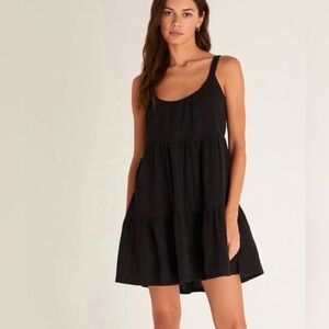 Z Supply Danny Gauze Tiered Mini
Dress Black 100% Cotton Size L